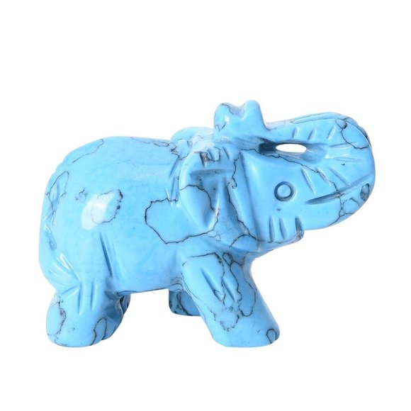 Genuine Blue Howlite Elephant - Picture 1 of 4